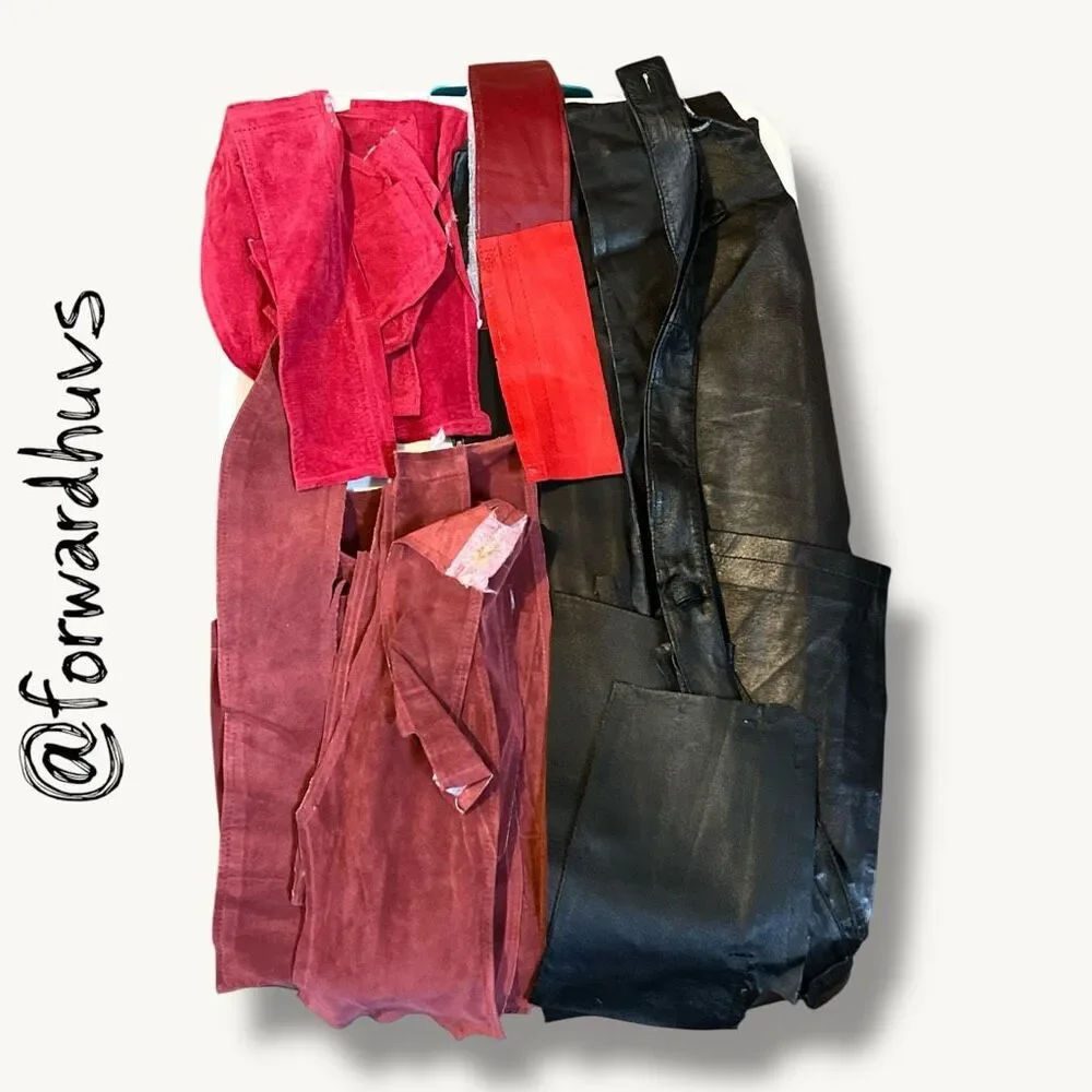 Scrap Suede Sewing Pieces & Leather Crafting Material  - 3 lbs 1oz